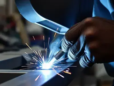 Close-up of precision TIG welding